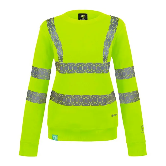 Beeswift Envirowear Recyclable Womrns Hi Vis Sweatshirt — Saturn Yellow
